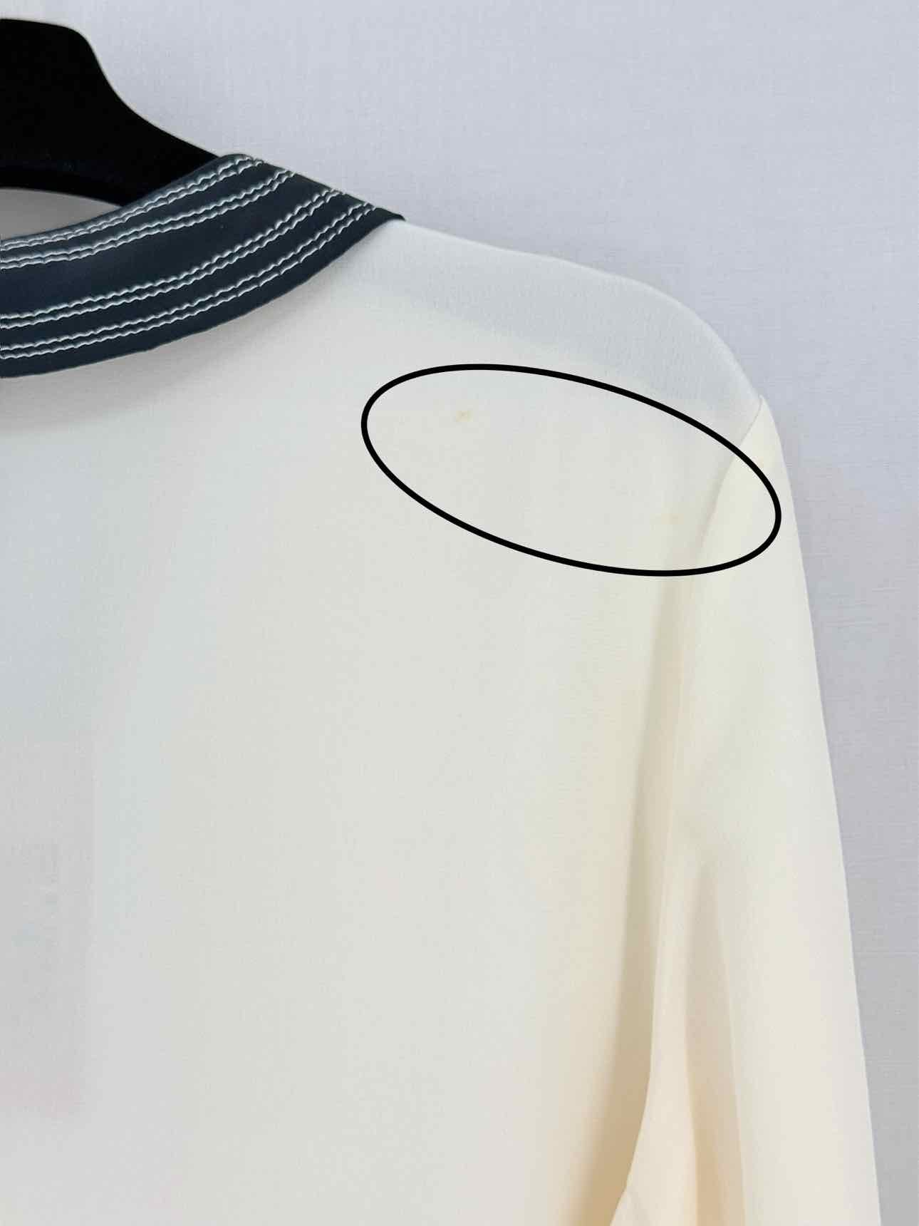 TORY BURCH Cream w/ Black Size Large Blouse