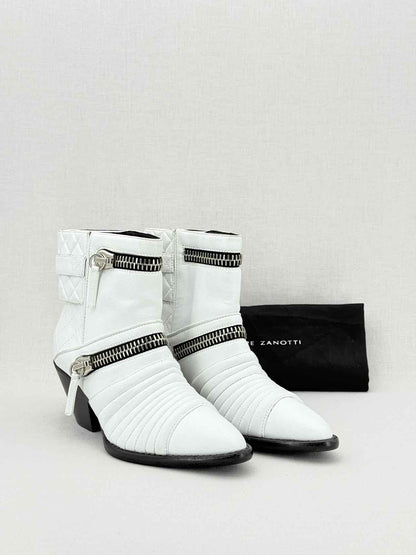 GUISEPPE ZANOTTI White Quilted Size EU 38 Ankle Boots