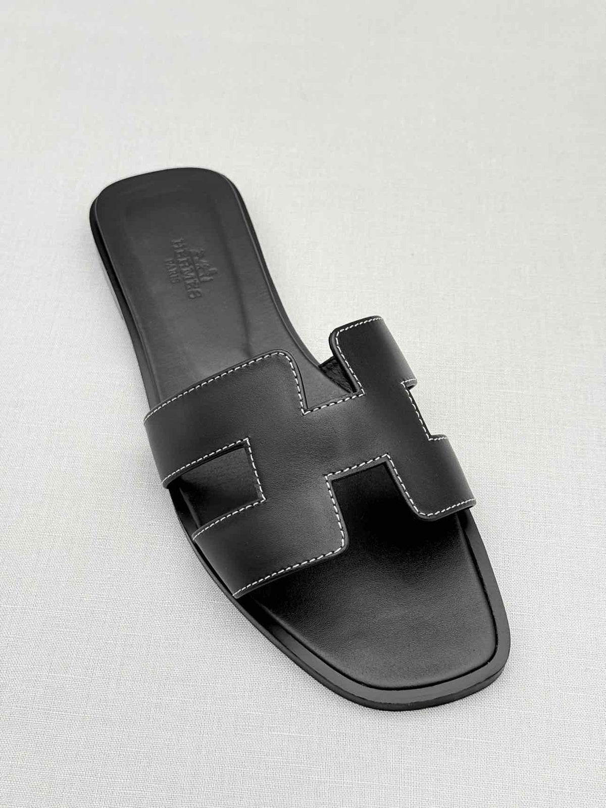 HERMES ORAN Noir Size EU 37 Sandals