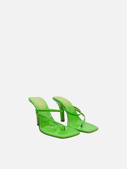 PARIS TEXAS Flip Flops Green Mules 38.5