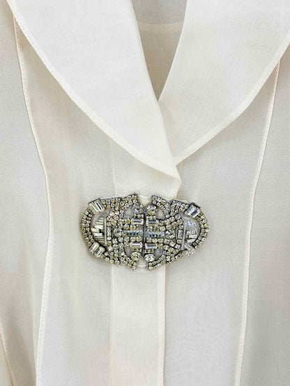 CHRISTIAN DIOR Organza Cream Size US 12 Blouse