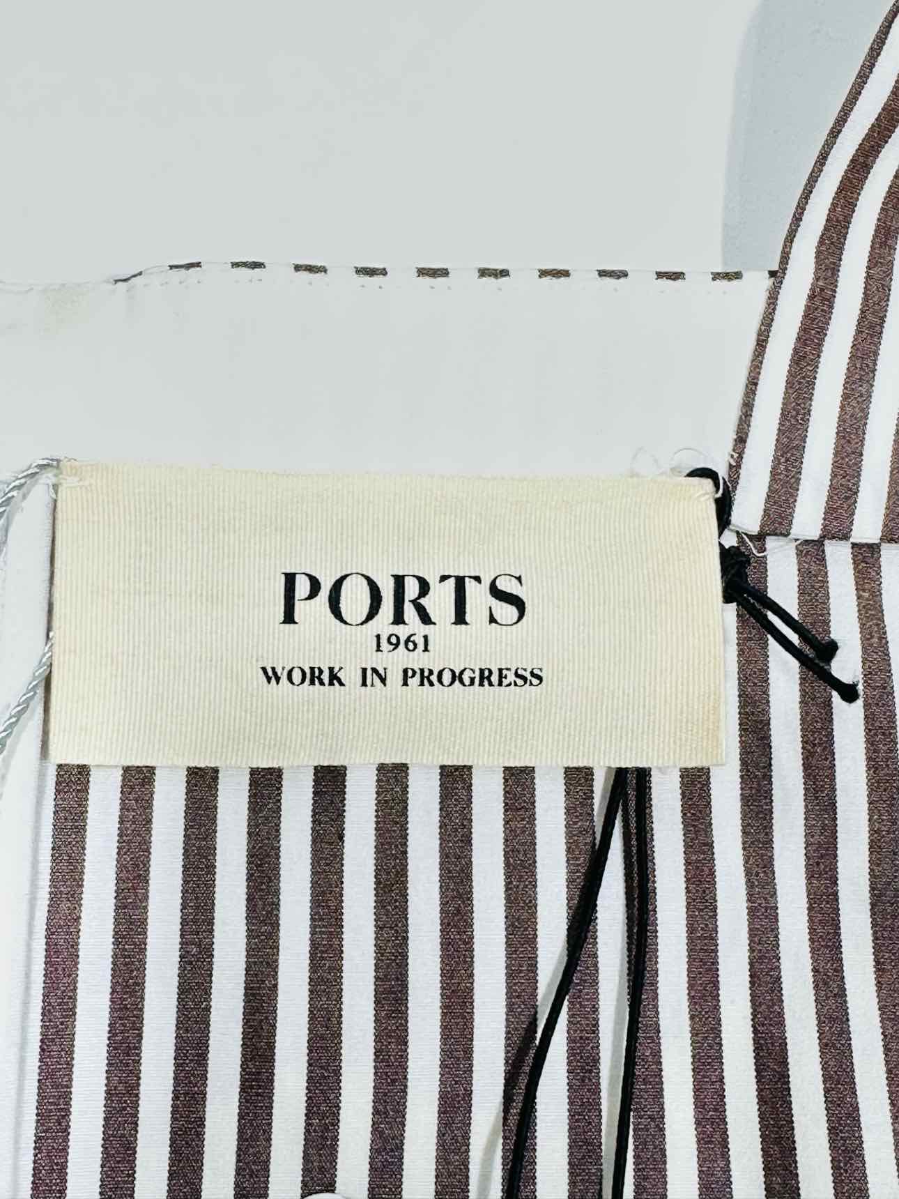 PORTS 1961 Brown & White Striped Size US 8 Short Dress