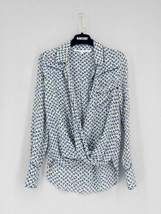 VERONICA BEARD Worth White Multicolor Size US 0 Blouse