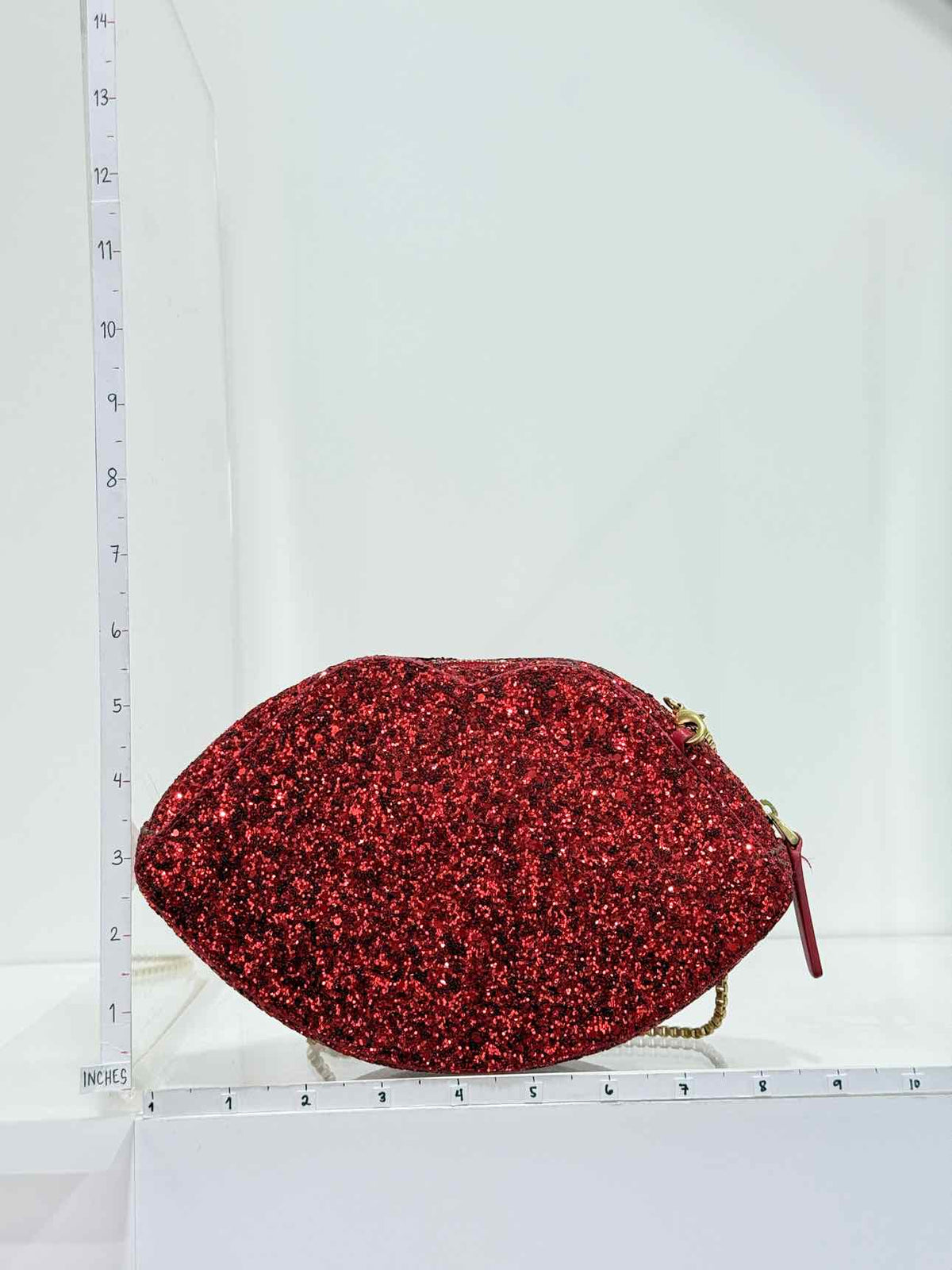 LULU GUINNESS Glitter Lips Red Crossbody