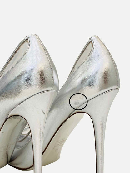 VALENTINO GARAVANI Metallic Silver Size EU 41 Pumps
