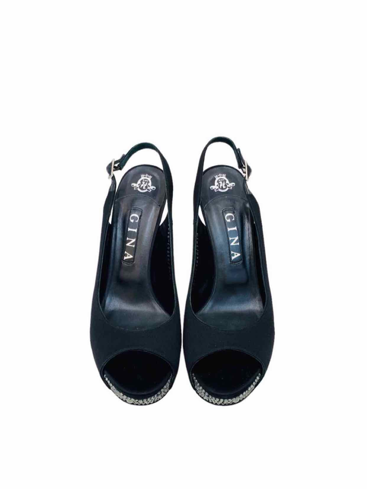 GINA Open Toe Black Size EU 40.5 Slingbacks