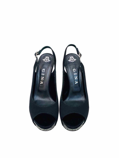 GINA Open Toe Black Size EU 40.5 Slingbacks