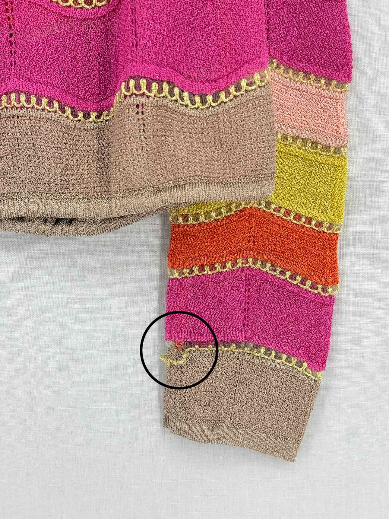 M MISSONI Pink Multicolor Chevron Size US 4 Cardigan