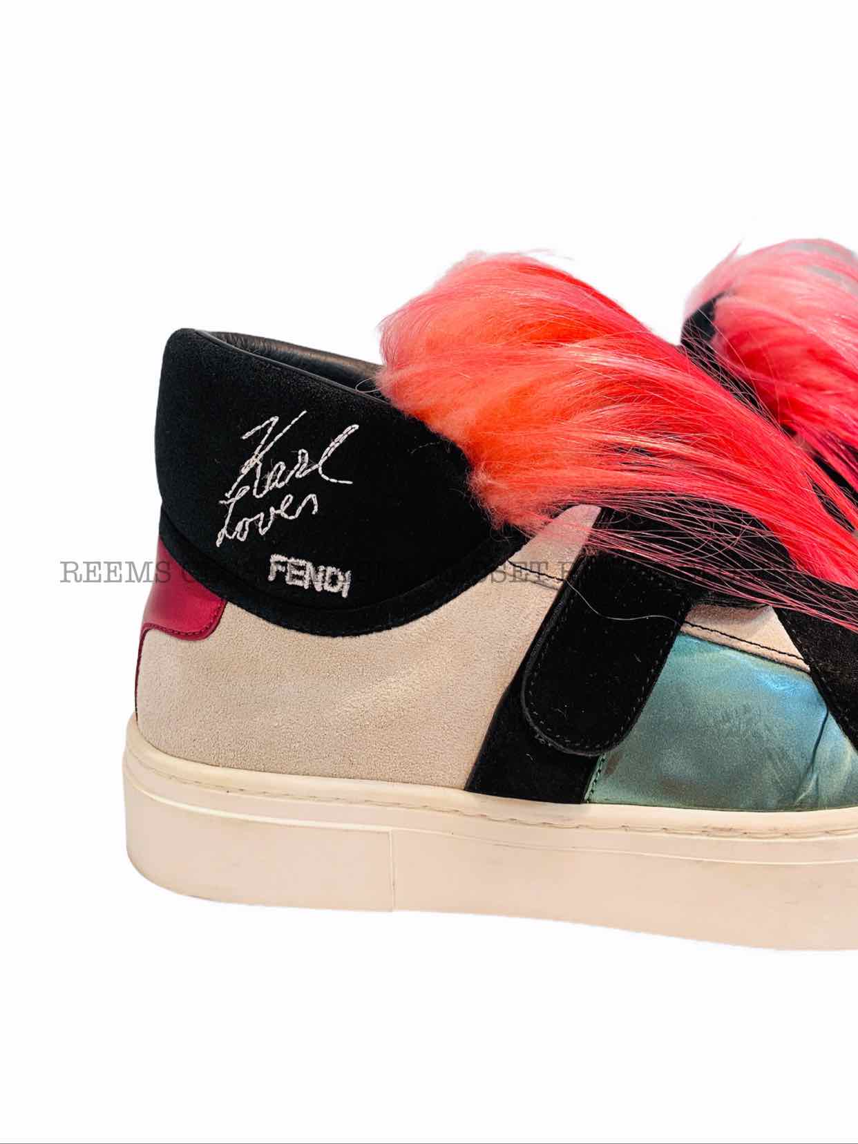 FENDI Karlito Cream Multicolor Sneakers 35 Reems Closet