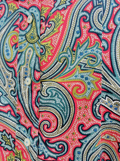 ETRO Pink Multicolor Paisley Print Size US 2 Shirt