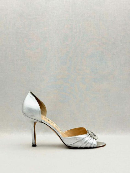 MANOLO BLAHNIK Silver Size EU 38.5 Heeled Sandals