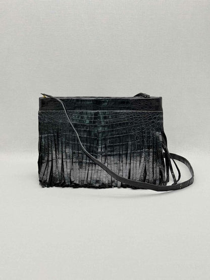 NANCY GONZALEZ Fringe Trim Black Crossbody