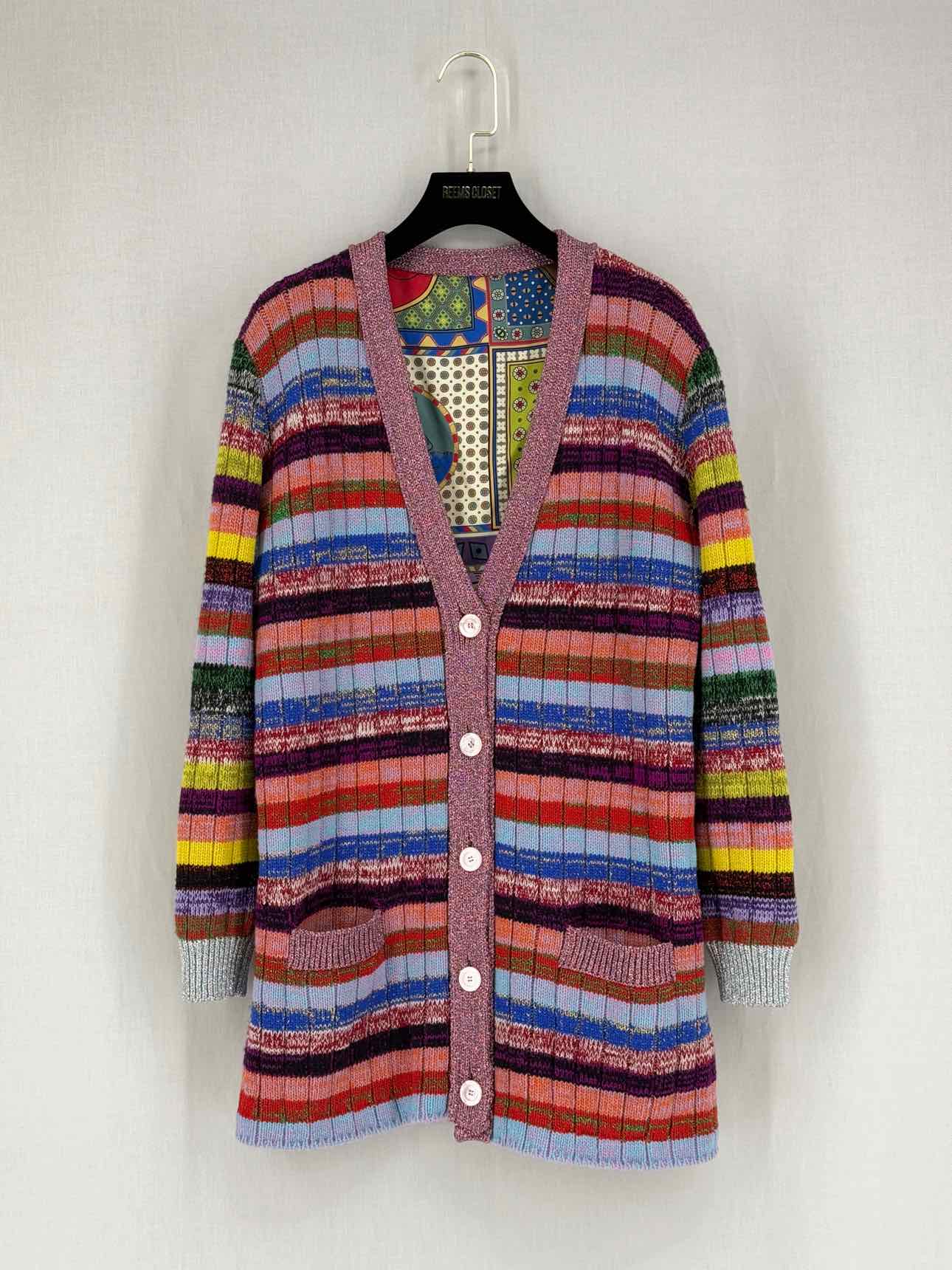 GUCCI Reversible Blue Multicolor Size Small Cardigan