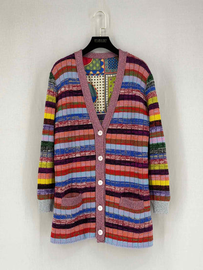 GUCCI Reversible Blue Multicolor Size Small Cardigan