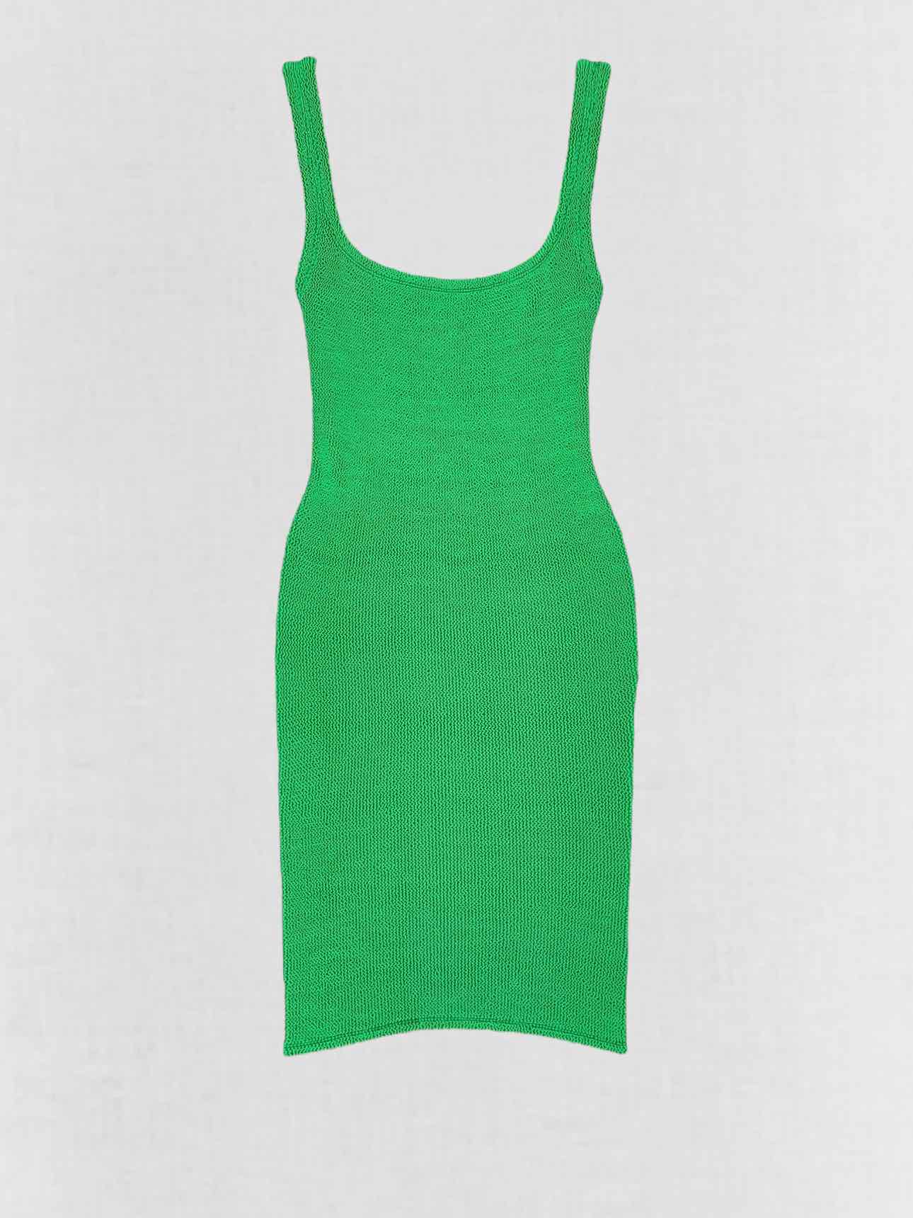 HUNZA G Bodycon Green Size One Size Short Dress