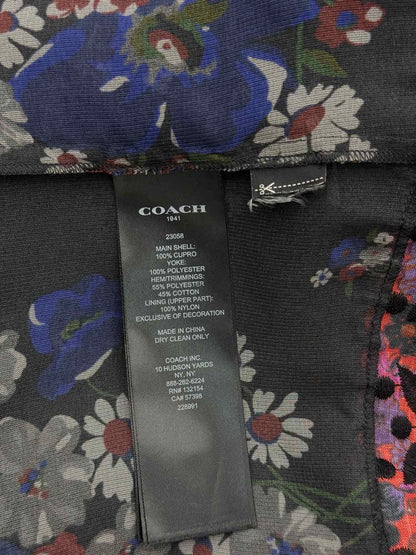 COACH Black Multicolor Size US 00 Midi Dress