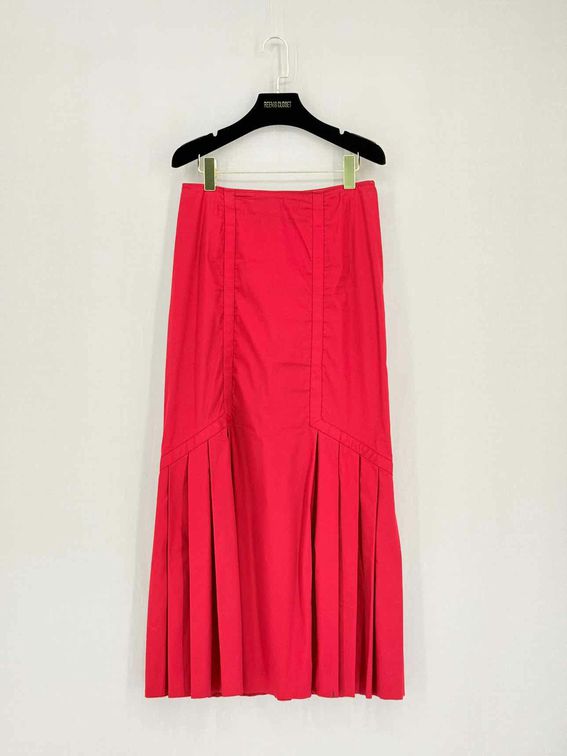 PRADA Pleated Red Size US 6 Long Skirt