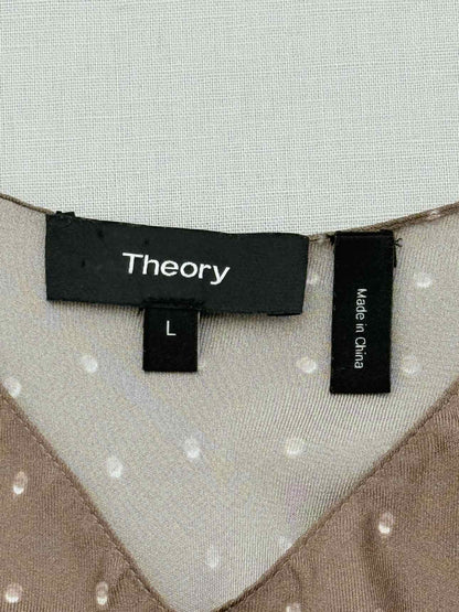 THEORY Brown Polka Dot Size Large Camisole