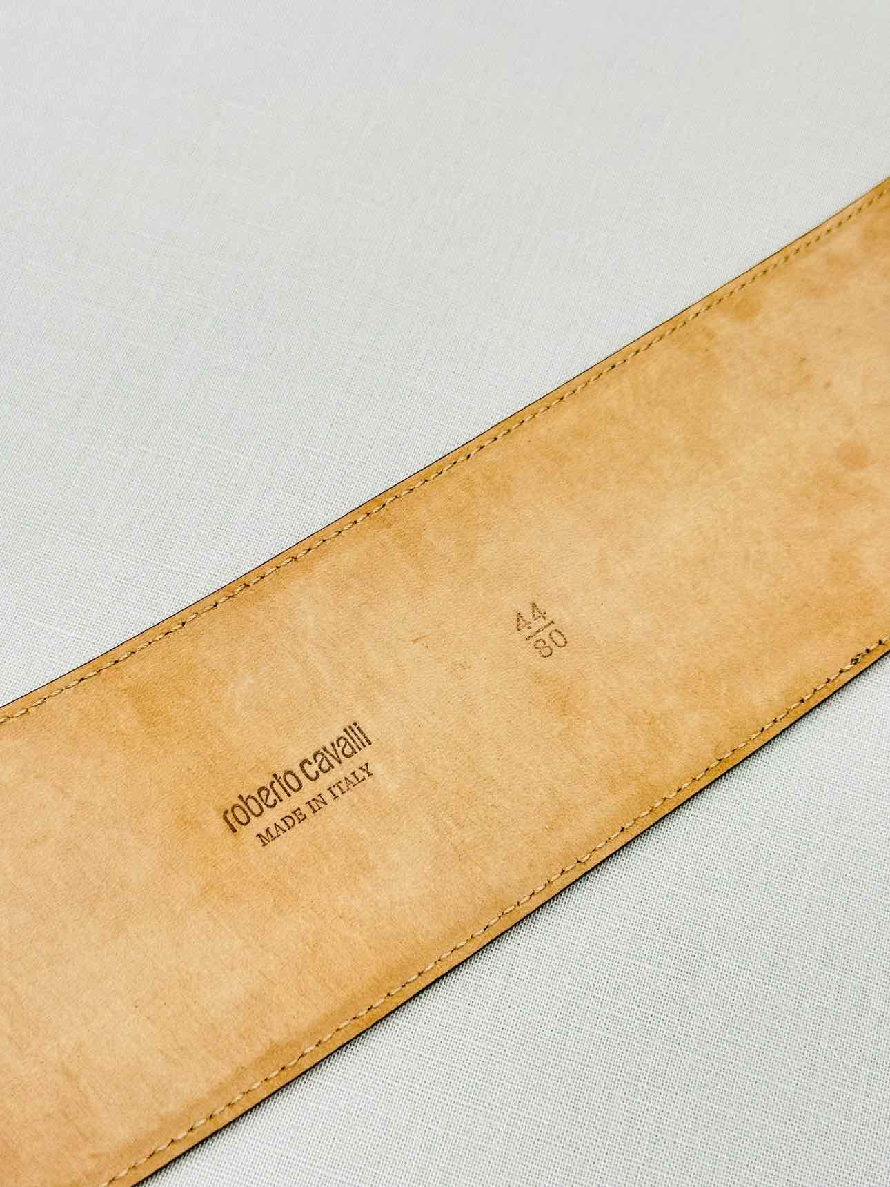 ROBERTO CAVALLI Blue Embossed Belt