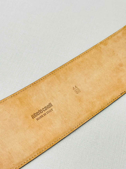 ROBERTO CAVALLI Blue Embossed Belt