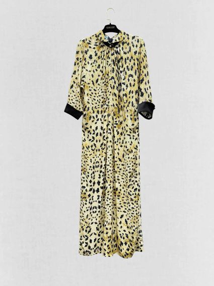 PRADA Sable Raso Beige & Black Size US 8 Long Dress