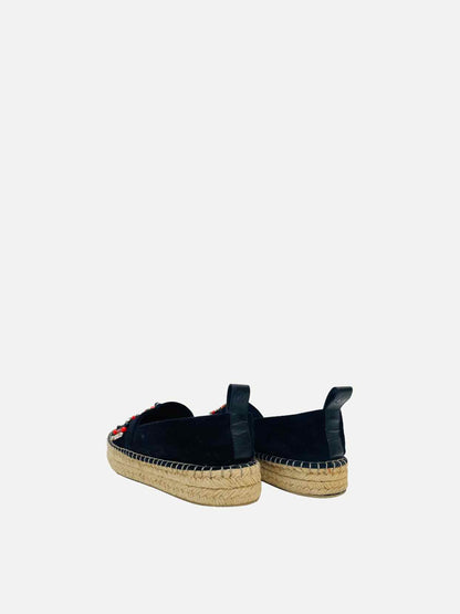 LOUIS VUITTON Espadrille Black Flats 40