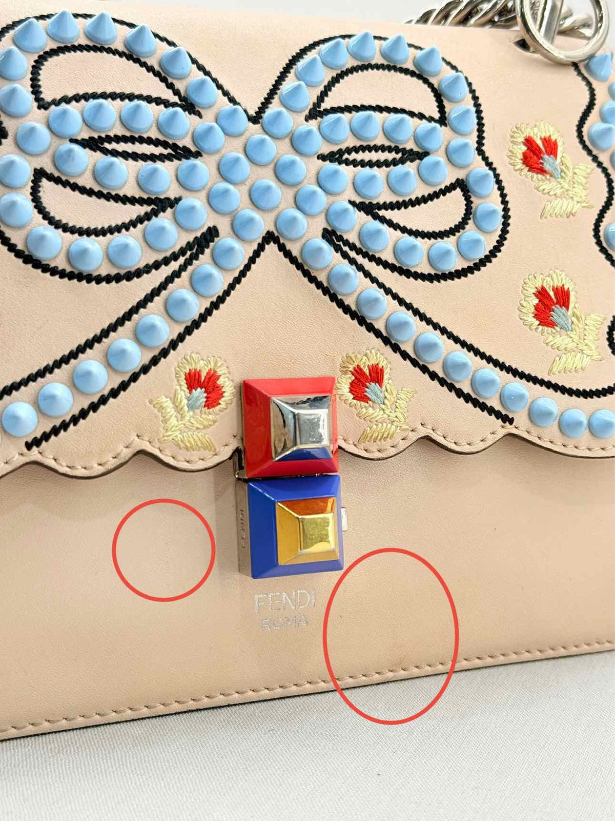 FENDI Kan I Pink Multicolor Shoulder Bag