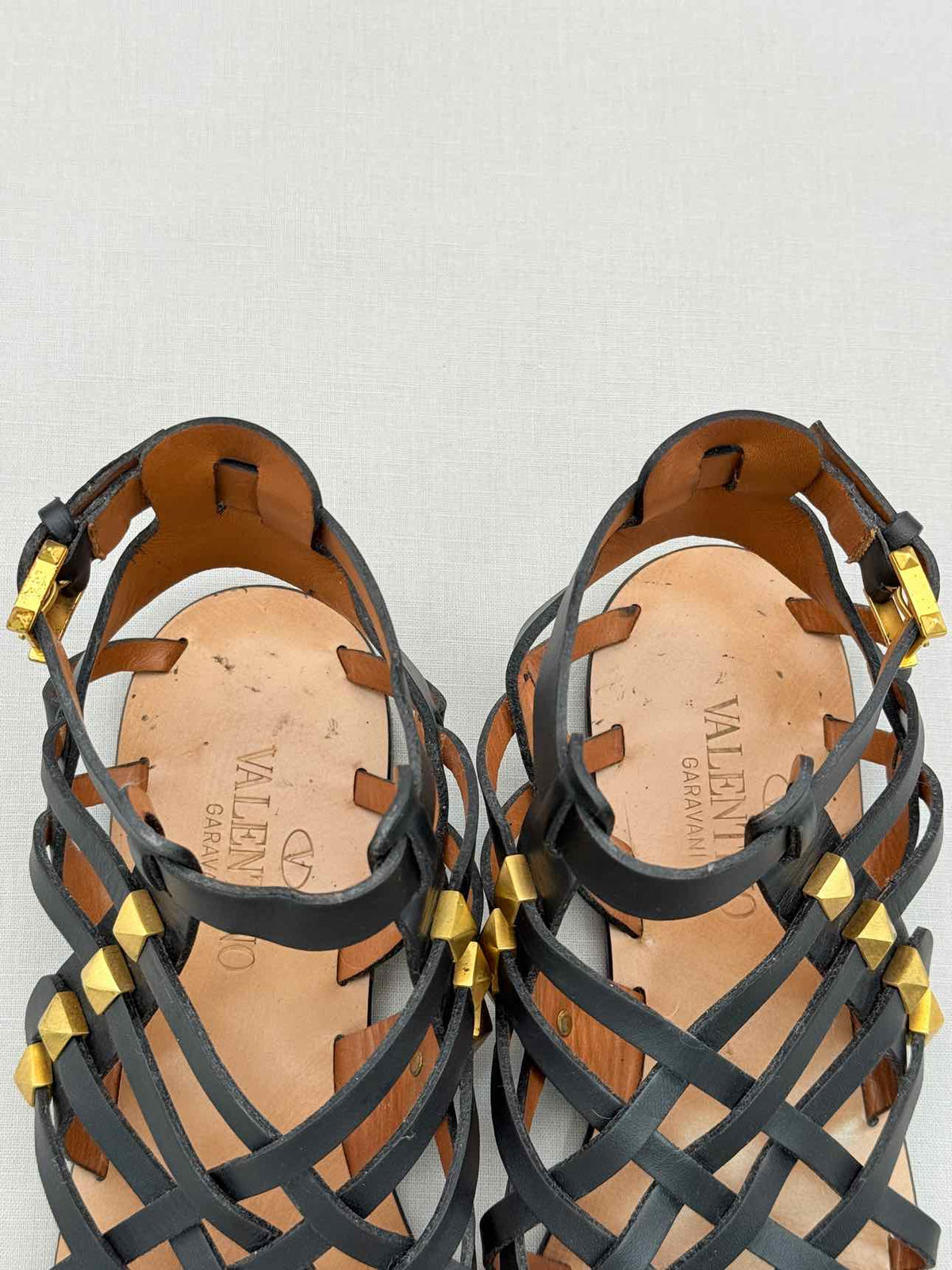 VALENTINO GARAVANI Rockstud Black Size EU 37.5 Sandals