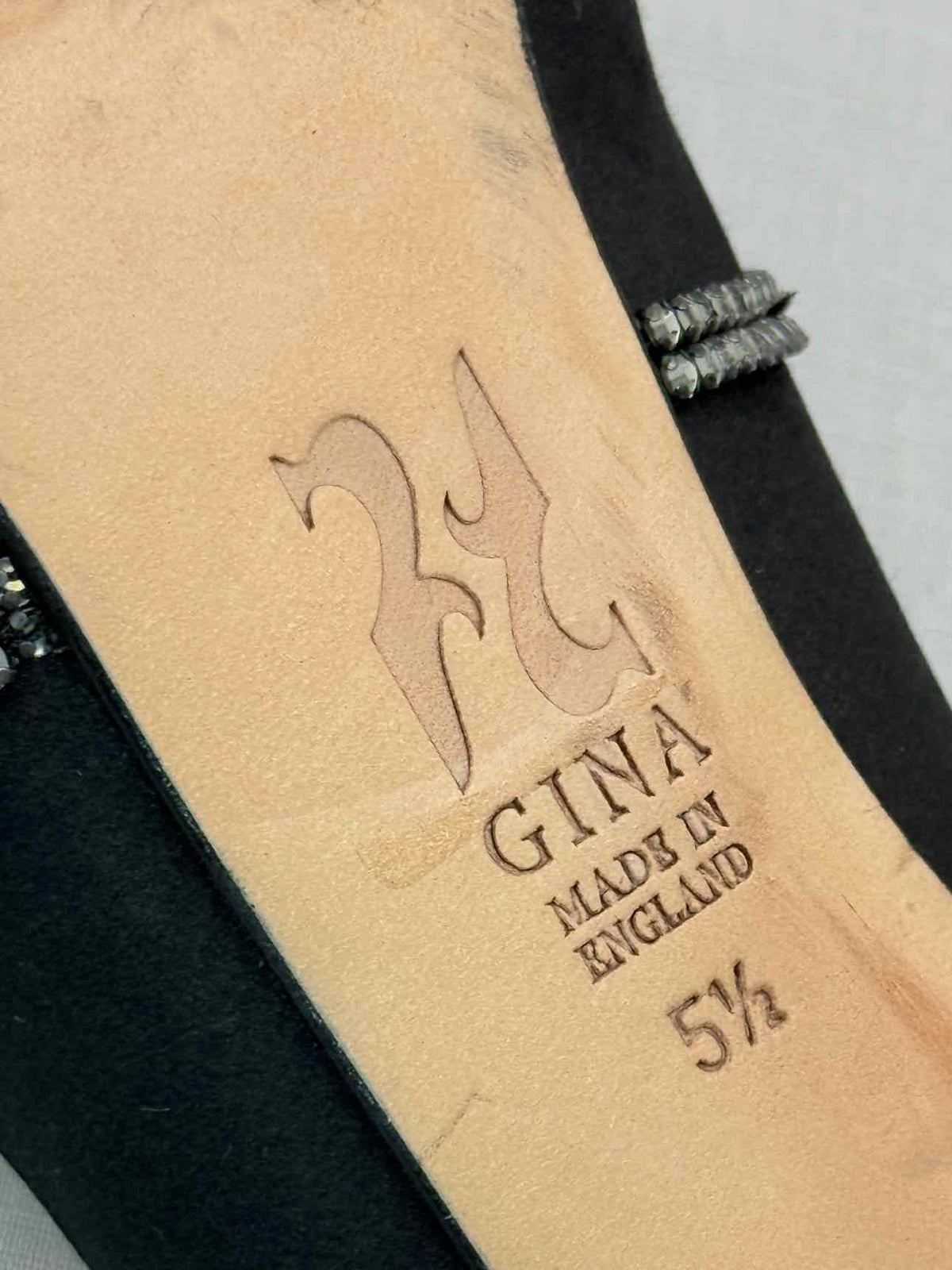 GINA Black Crystal Embellished Size EU 38.5 Pumps