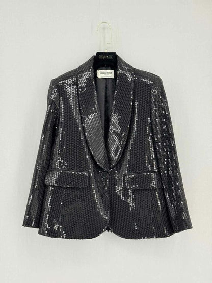 ZADIG & VOLTAIRE Valdy Sequins Black Size US 6 Jacket