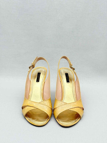 LOUIS VUITTON Beige Monogram Size EU 40 Slingbacks