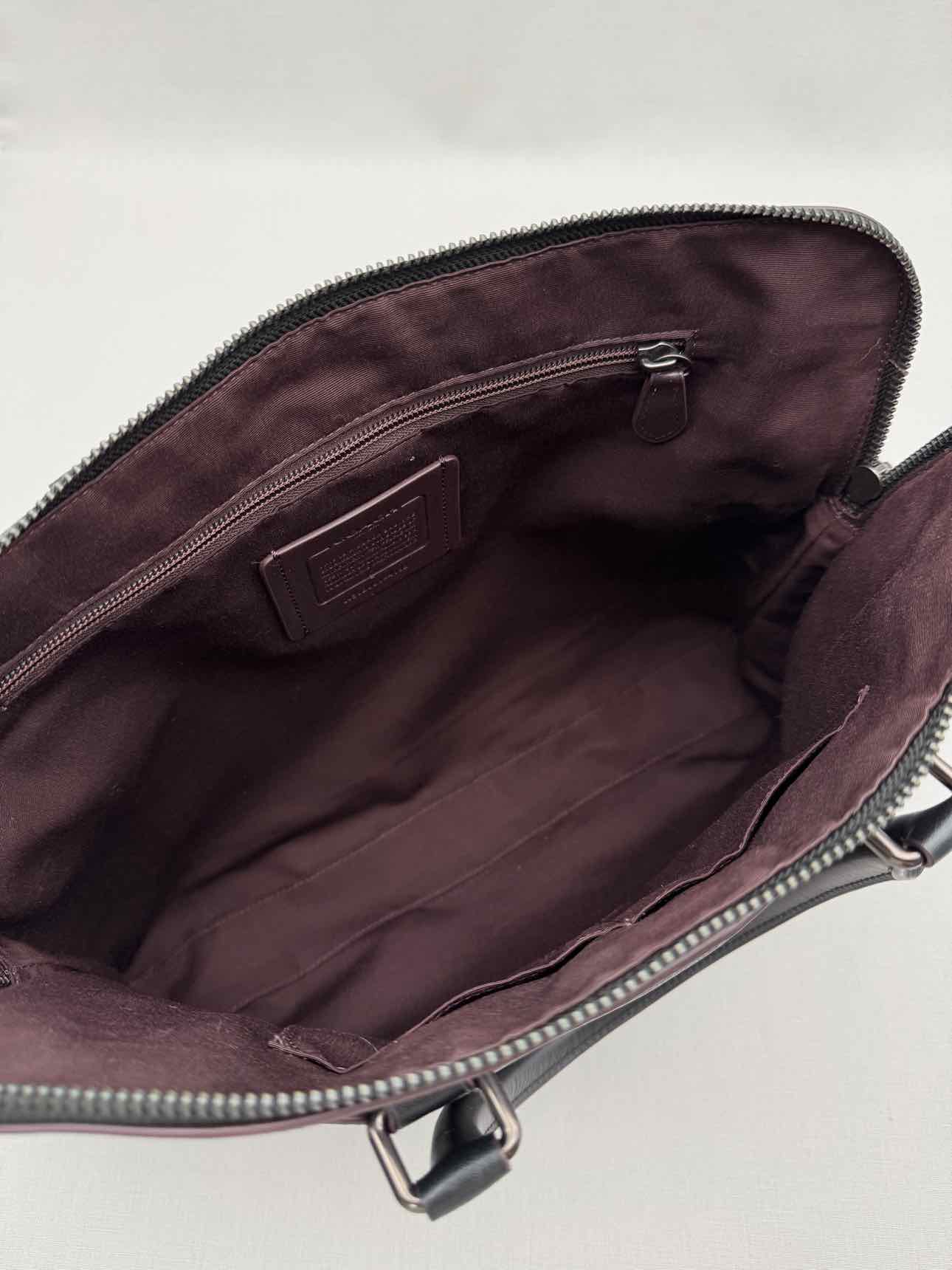 COACH Beckett Slim Black Signature Laptop Bag