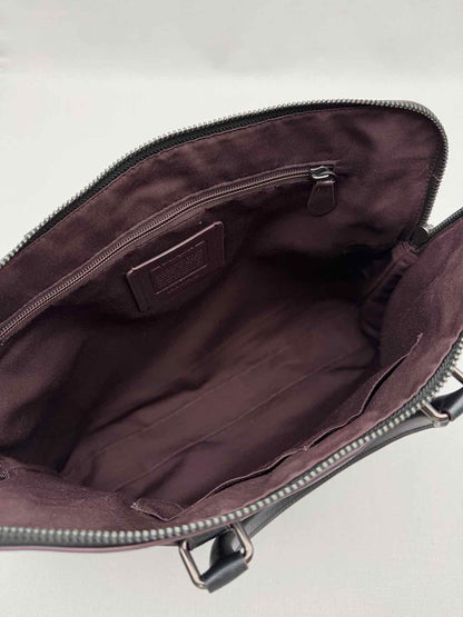 COACH Beckett Slim Black Signature Laptop Bag