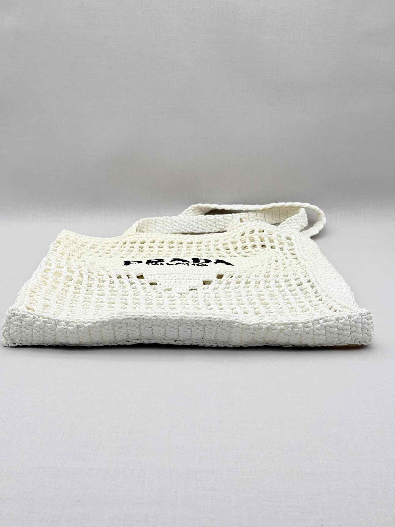 PRADA Crochet White Tote Bag