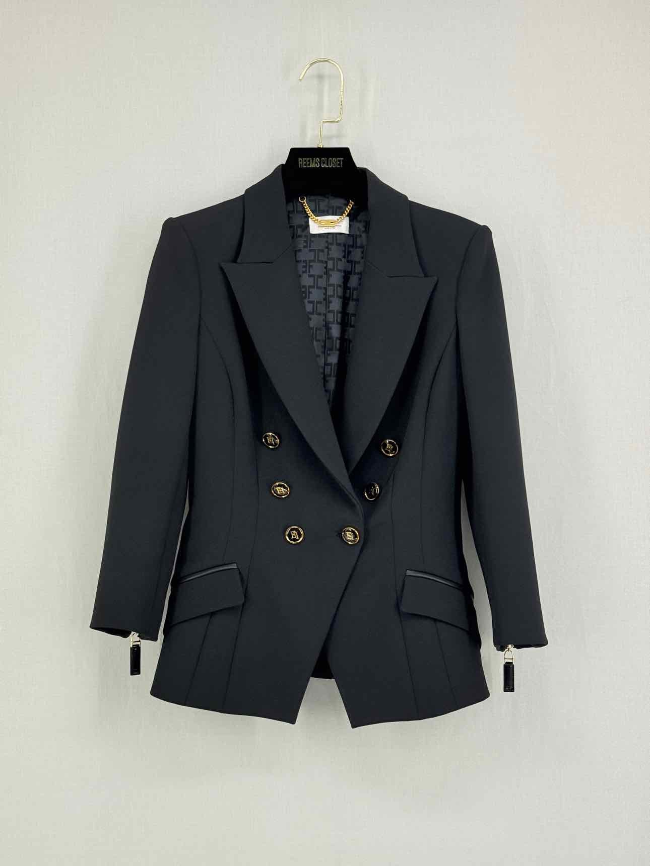 ELISABETTA FRANCHI Black Size US 4 Jacket
