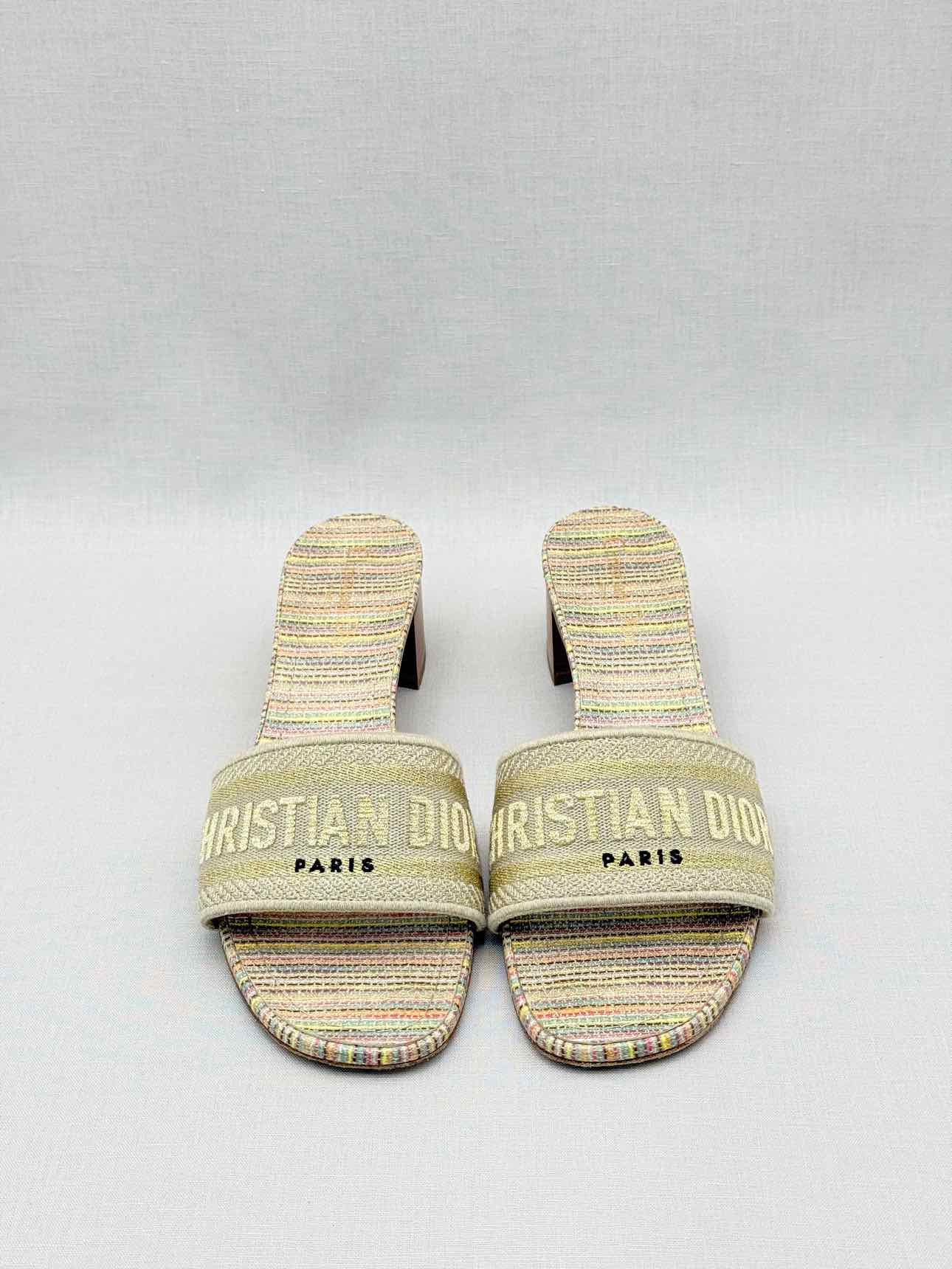 DIOR Dway Gold Multicolor Size EU 40 Heeled Sandals