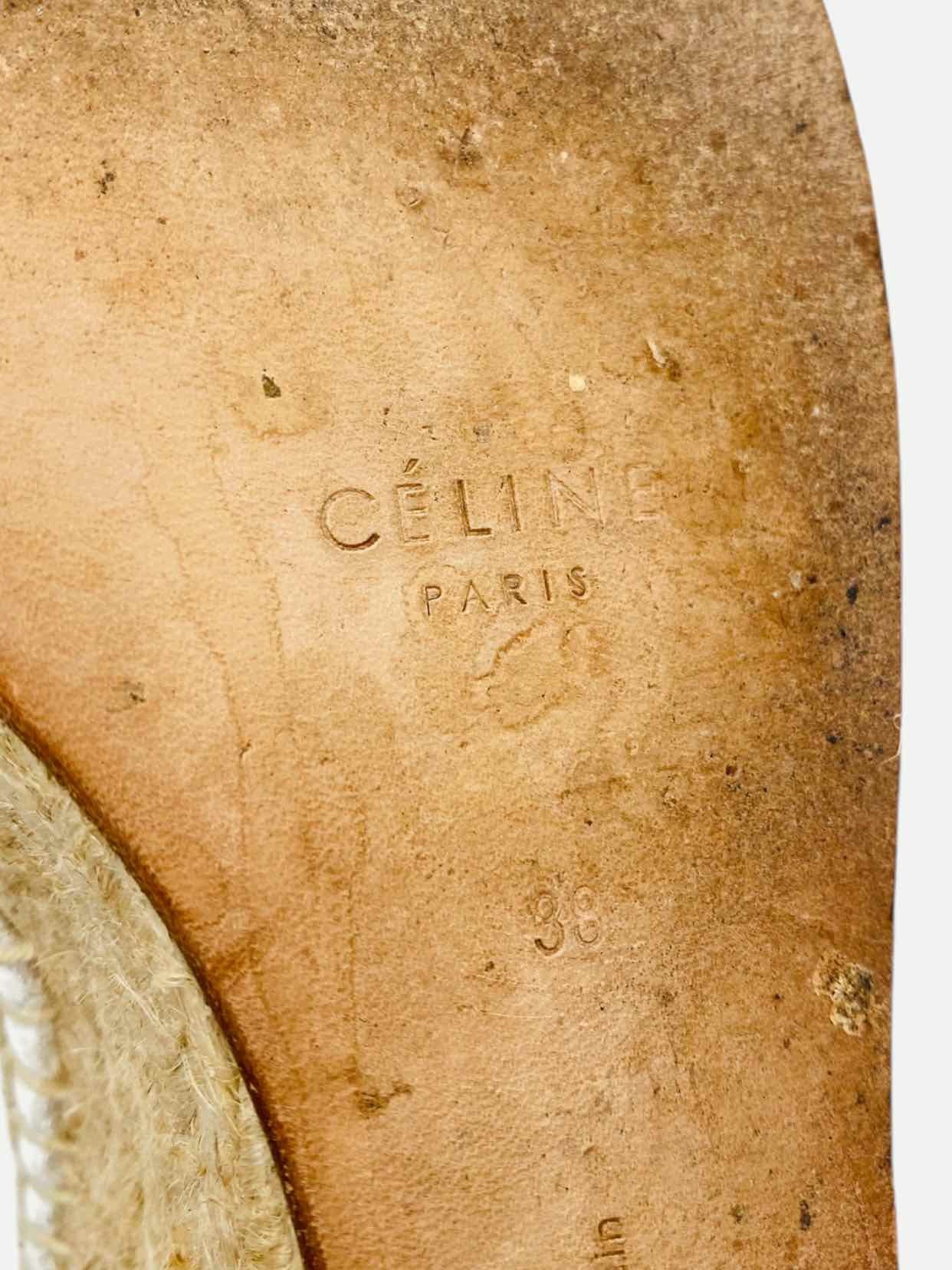 CELINE Espadrille White Size EU 38 Wedges