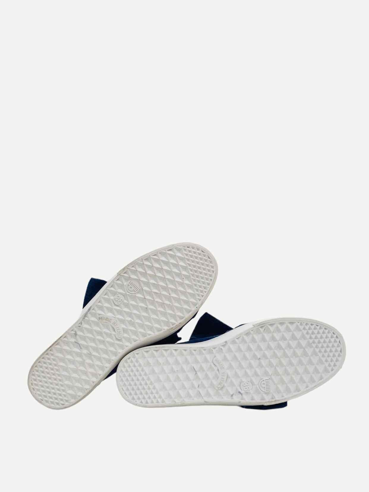 CHIARA FERRAGNI Slip On Blue Size EU 36 Sneakers