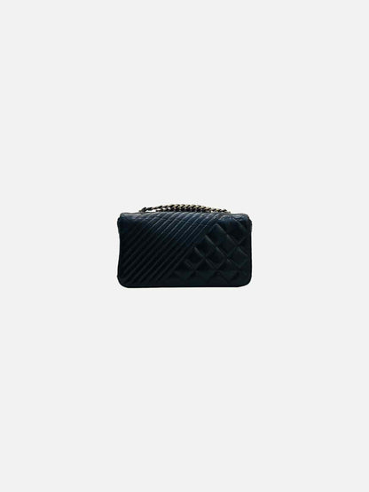 CHANEL Coco Boy Black Quilted Shoulder Bag