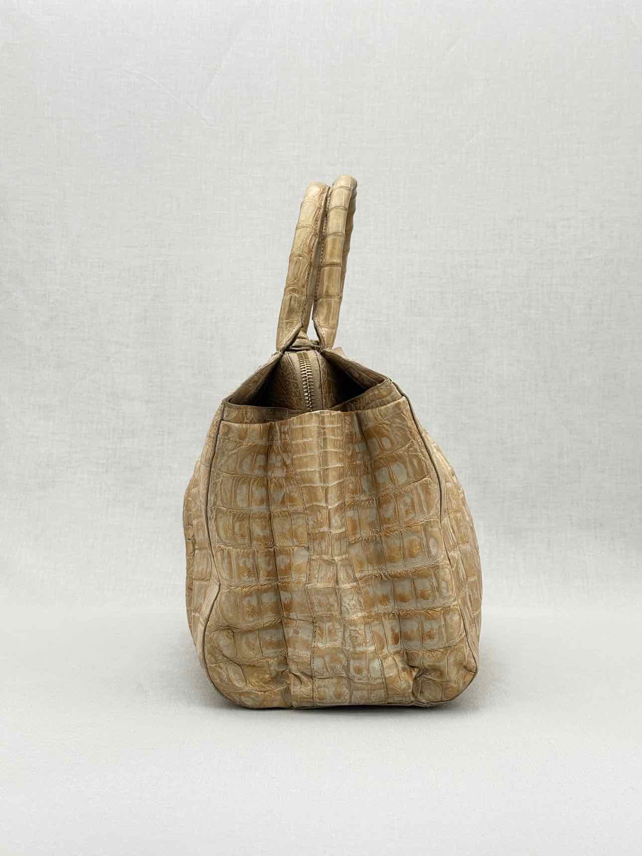 NANCY GONZALEZ Frame Beige Top Handle