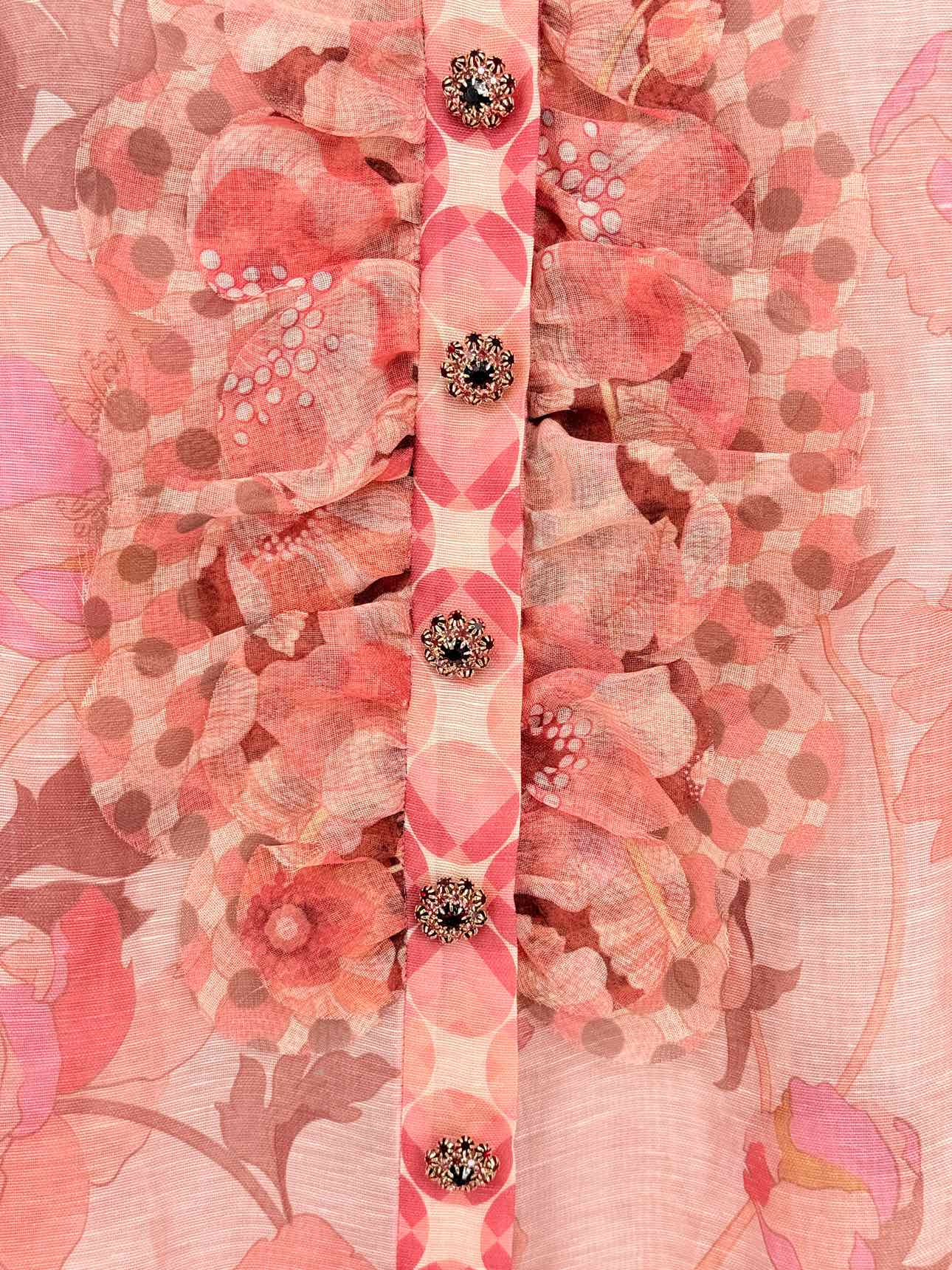 ZIMMERMANN Concert Pink Floral Size Medium Blouse