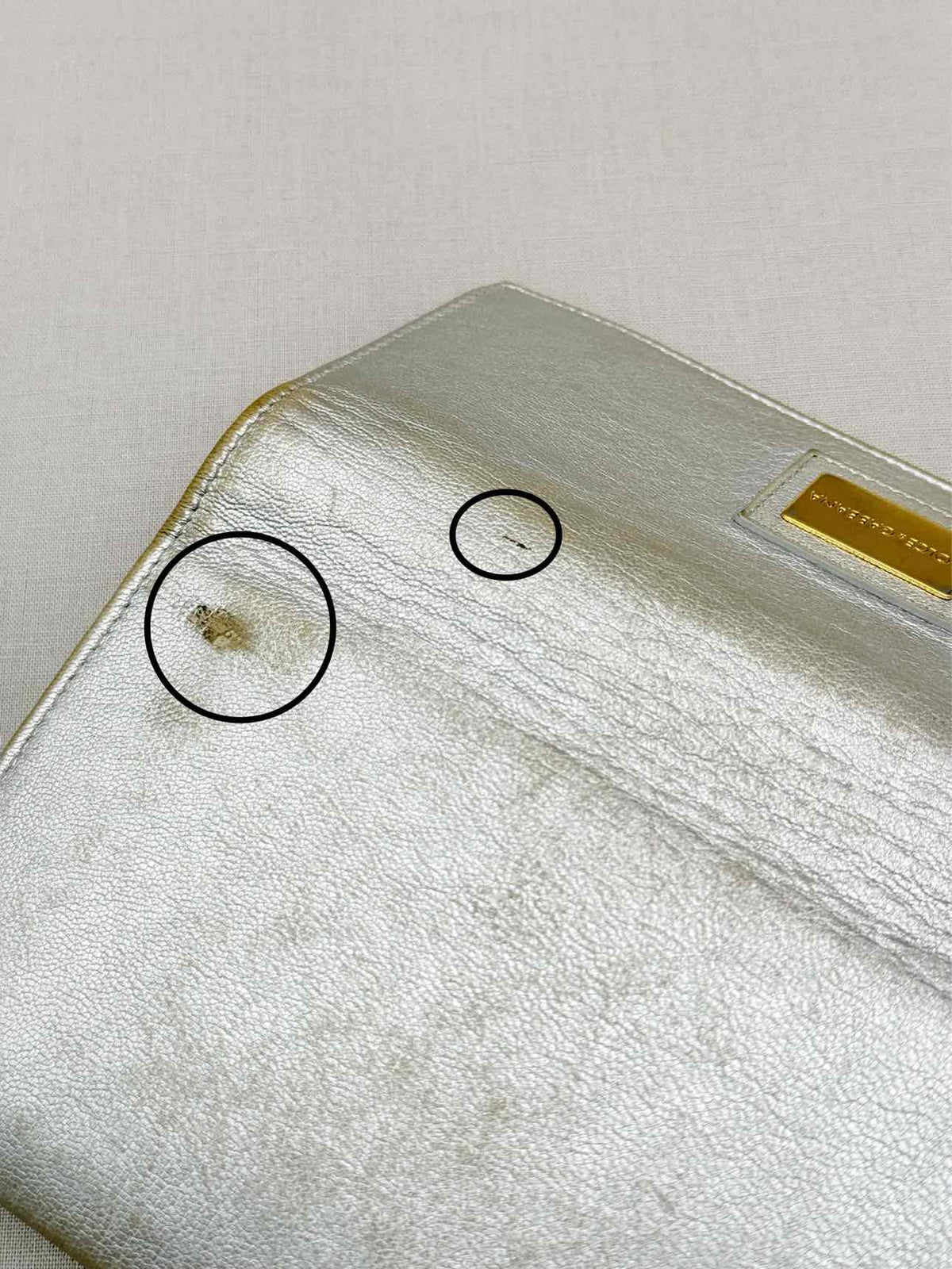 DOLCE & GABBANA Metallic Silver Continental Wallet