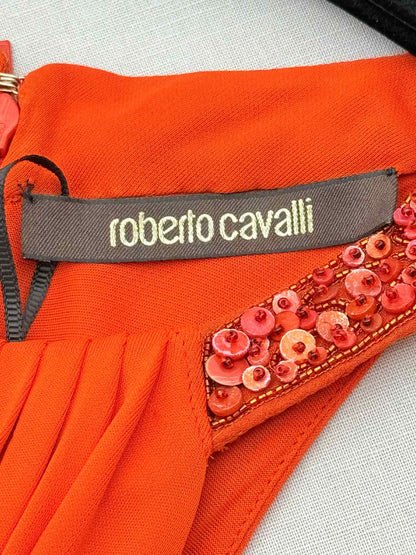 ROBERTO CAVALLI Red Orange Size US 8 Long Dress