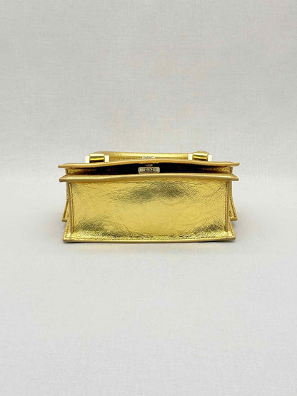 PATRIZIA PEPE Fly Bamby Metallic Gold Top Handle