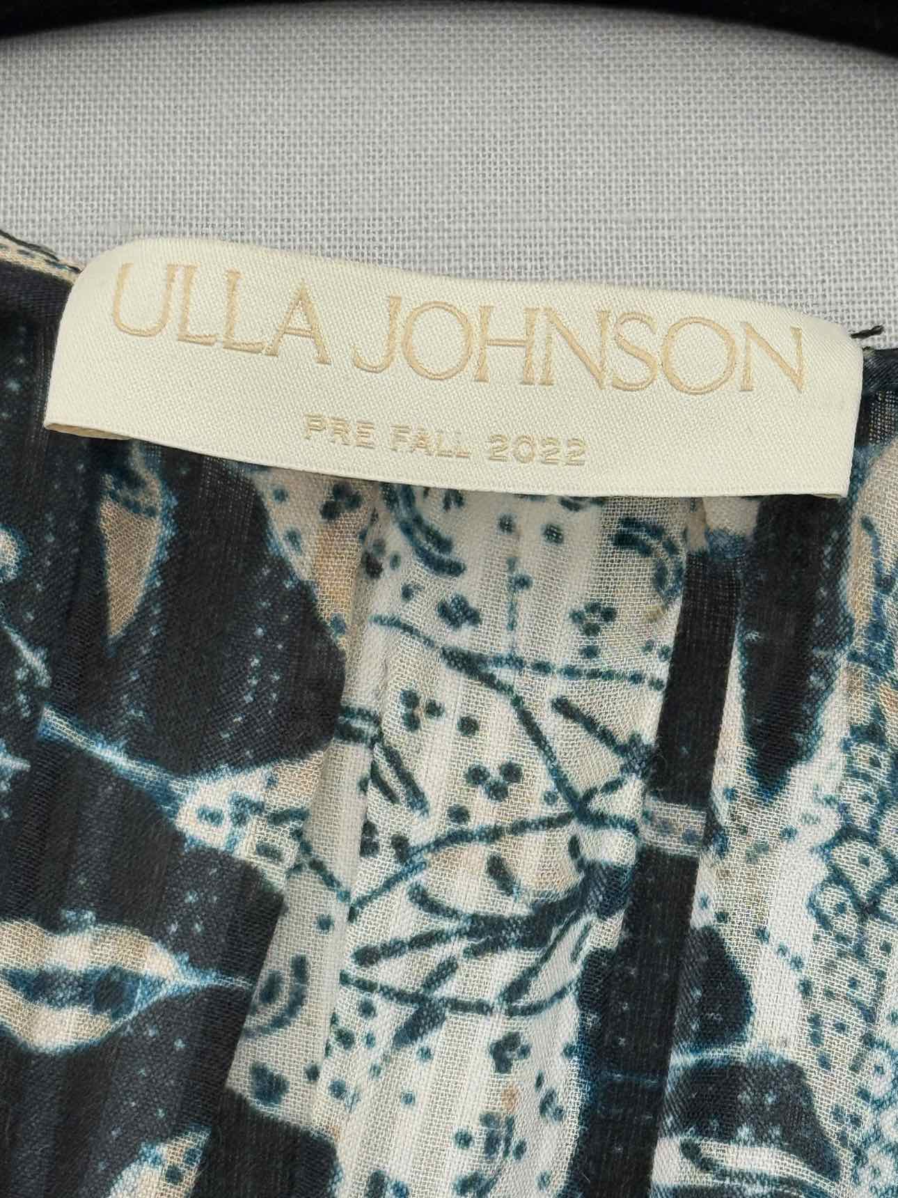 ULLA JOHNSON Black Multicolor Size US 10 Short Dress