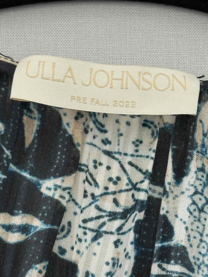 ULLA JOHNSON Black Multicolor Size US 10 Short Dress