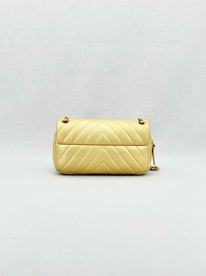 CHANEL Easy Flap Gold Chevron Shoulder Bag