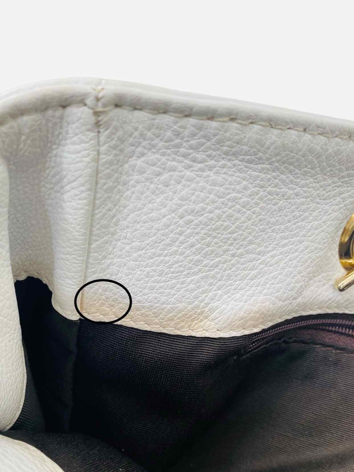 CAROLINA HERRERA Bow White Monogram Embossed Tote Bag