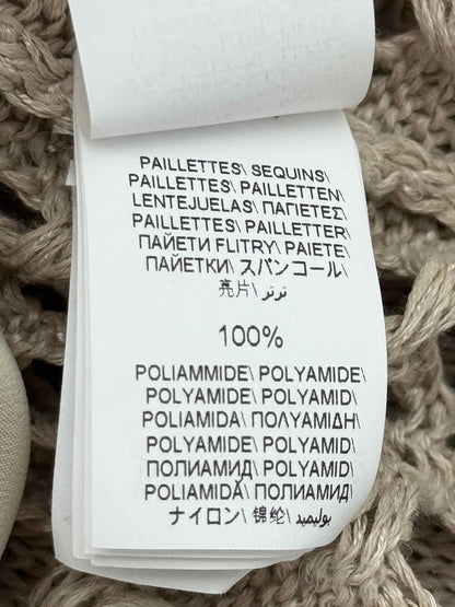 BRUNELLO CUCINELLI Beige Eyelet Size Medium Midi Dress