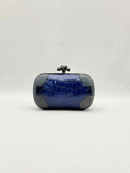BOTTEGA VENETA Knot Royal Blue Clutch